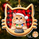 Custom Cat Photo Christmas Gifts for Cat Lovers - Personalized Acrylic Ornament