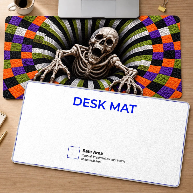 Custom Halloween Skeleton Desk Decor - Personalized Desk Mat