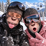 Custom Funny Monkey Skiing Gifts - Personalized Ski Mask