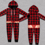 Custom Funny Christmas Buffalo Plaid Gifts - Personalized Adult Onesie