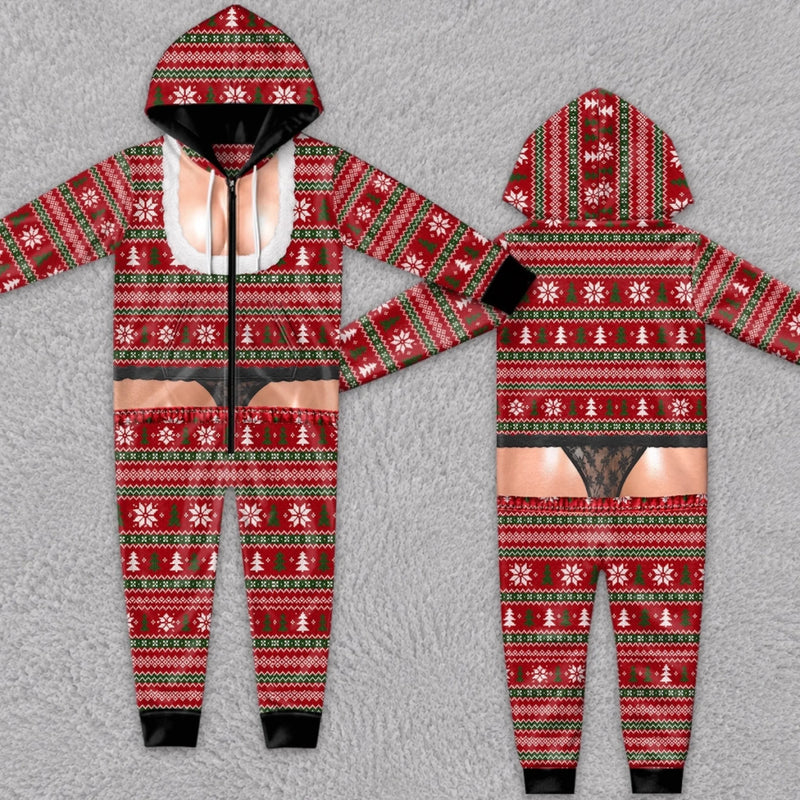 Custom Funny Christmas Outfit Gifts - Personalized Adult Onesie