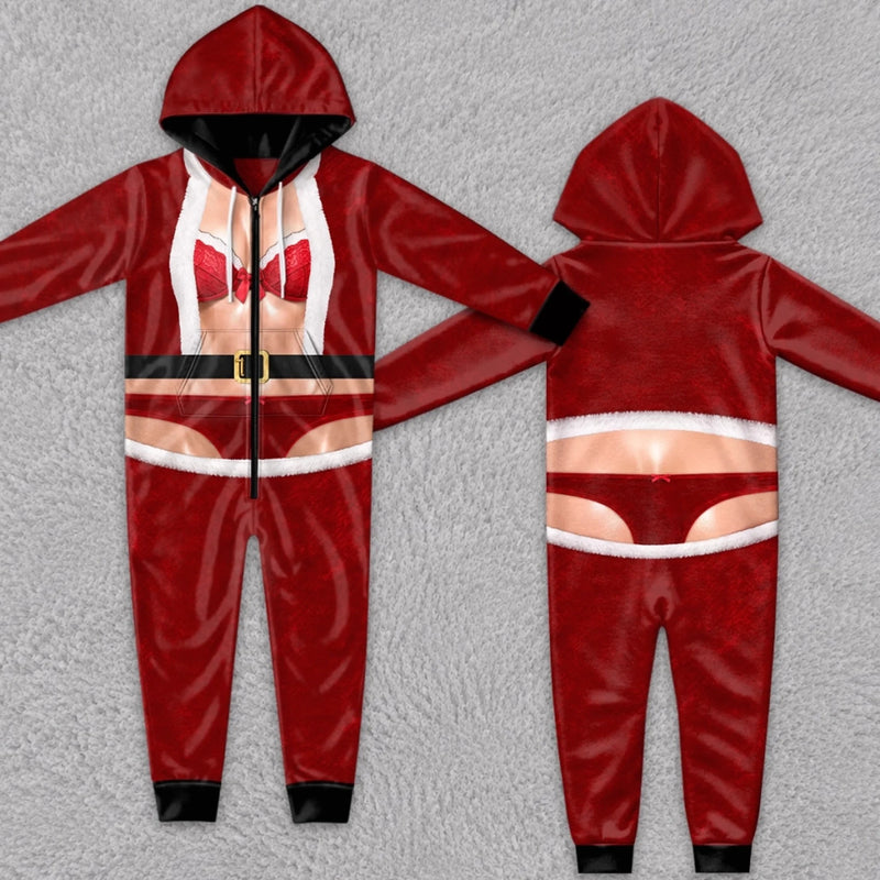 Custom Funny Santa Christmas Gifts - Personalized Adult Onesie