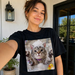 Custom Photo Bubble Bath Cat Gifts for Cat Lovers - Personalized Comfort T-Shirt
