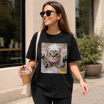 Custom Photo Bubble Bath Cat Gifts for Cat Lovers - Personalized Comfort T-Shirt