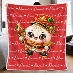 Custom Dumpling Squishy Christmas Characters Kids Gifts - Personalized Blanket