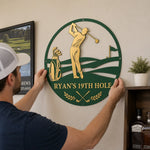 Custom Golf 19th Hole Decor - Personalized Custom Shaped Metal Sign