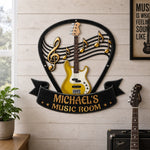 Custom Guitar Music Room Decor - Personalized Custom Shaped Metal Sign