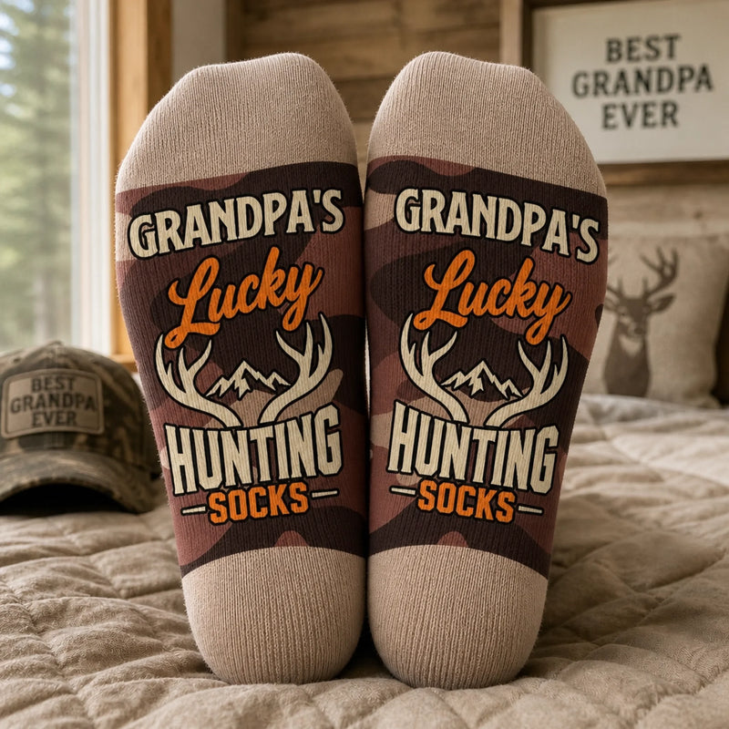 Custom Crew Socks - Personalized Birthday Hunting Gifts For Hunters, Husband, Son, Grandson, Brother, Grandpa, Dad, Yourself - Always Ready For Big Hunts