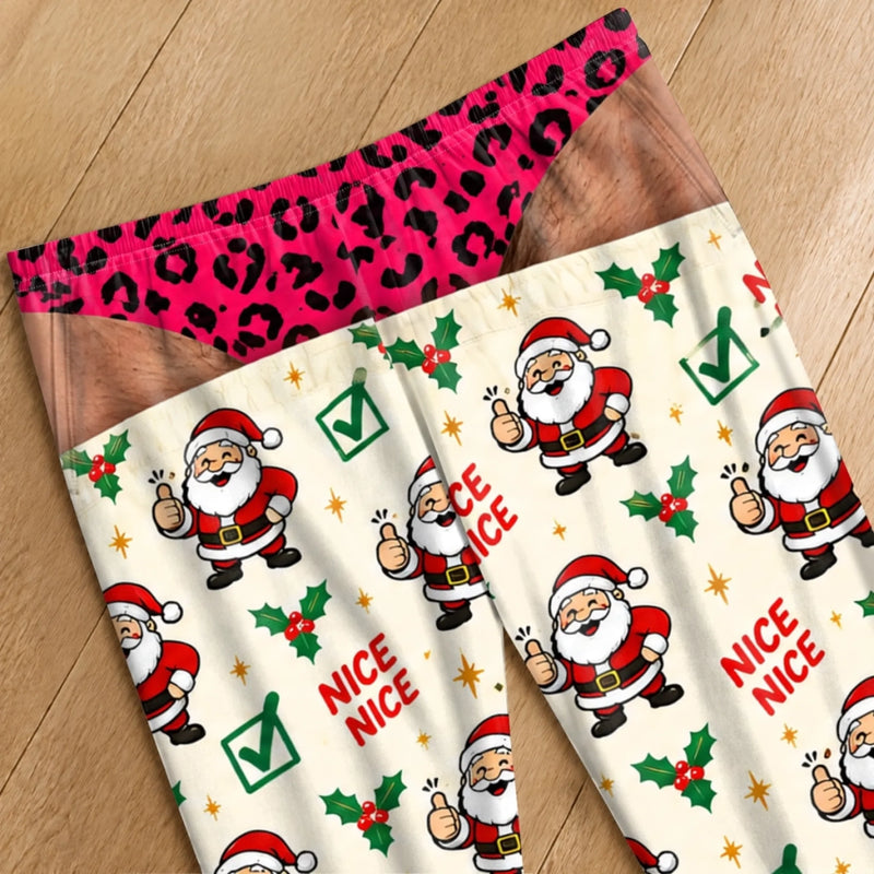 Custom Funny Christmas Pajamas For Men - Personalized Naughty Reveal Pajama Pants