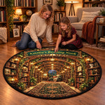 Custom Reading Nook Name Decor - Personalized Quilted Round Mat