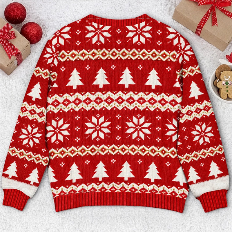 Custom Christmas Bow Couple Gifts - Personalized Ugly Sweatshirt