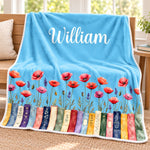 Custom Name Floral Book Lover Gifts - Personalized Blanket