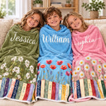 Custom Name Floral Book Lover Gifts - Personalized Blanket