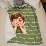 Custom Photo Kids Name Gifts - Personalized Blanket