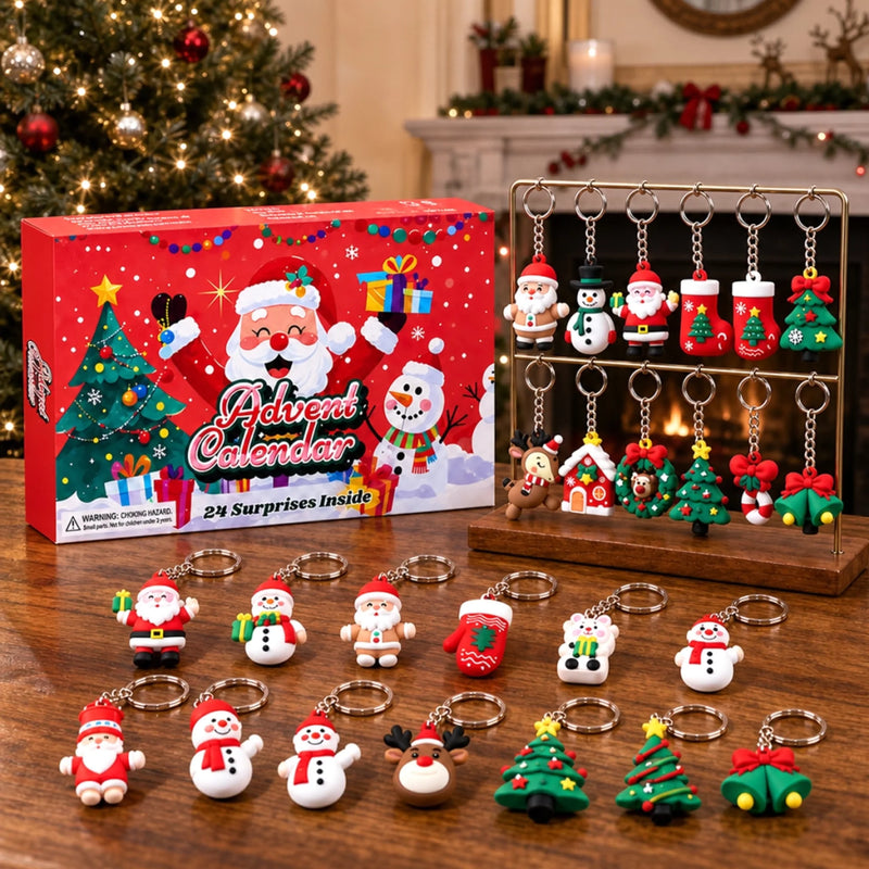 24 Days Christmas Countdown Gifts -  Keychain Advent Calendar