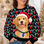 Custom Photo Crochet Pet Christmas Gifts For Dog And Cat Lovers - Personalized Ugly Sweatshirt