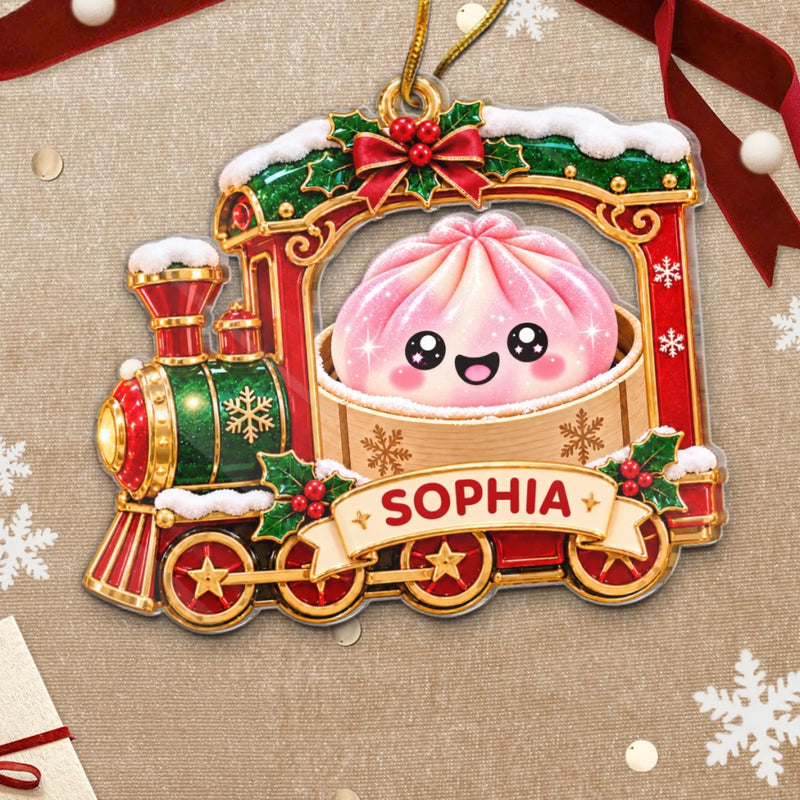 Custom The Year Of Squishy Hunting Christmas Train - Personalized Acrylic Ornament