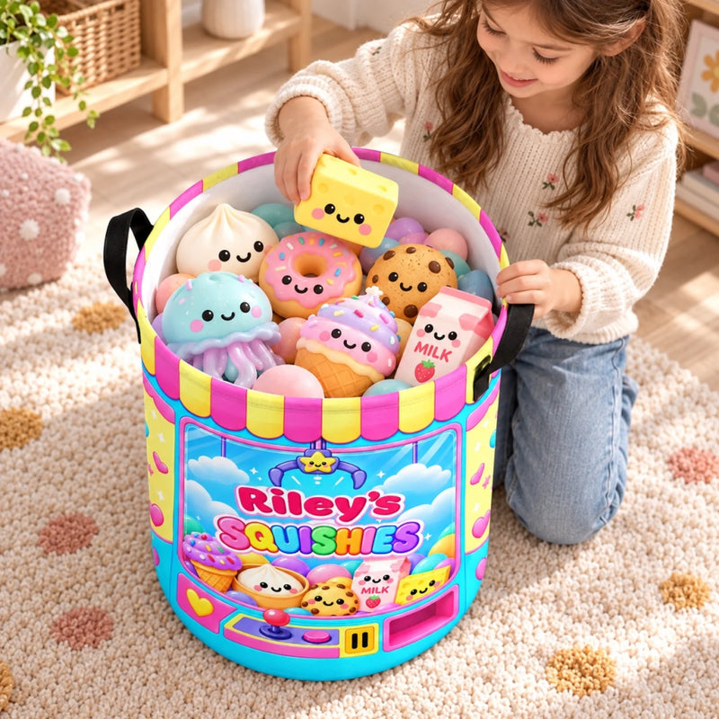 Custom Name Squishy Collection Kids Gifts - Personalized Laundry Basket