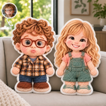 Custom Photo Crochet-Style Kids Gifts - Personalized Shaped Pillow