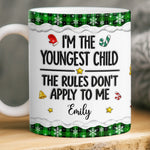 Custom I'm the Youngest Child Christmas Gifts - Personalized Mug