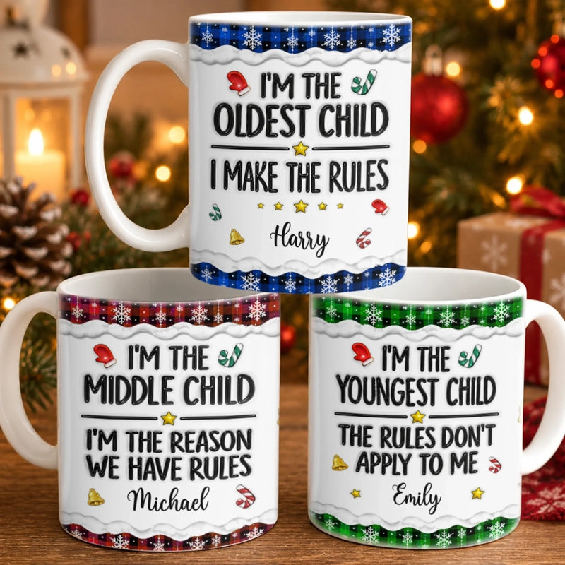 Custom I'm the Youngest Child Christmas Gifts - Personalized Mug