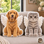 Custom Photo Angel Wings Pet Gifts - Personalized Shaped Pillow