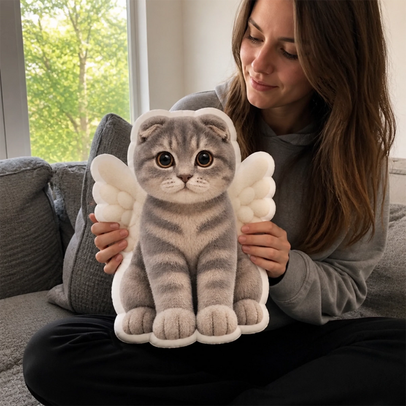 Custom Photo Angel Wings Pet Gifts - Personalized Shaped Pillow