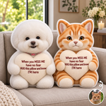 Custom Photo When You Miss Me Pet Gifts - Personalized Shaped Pillow