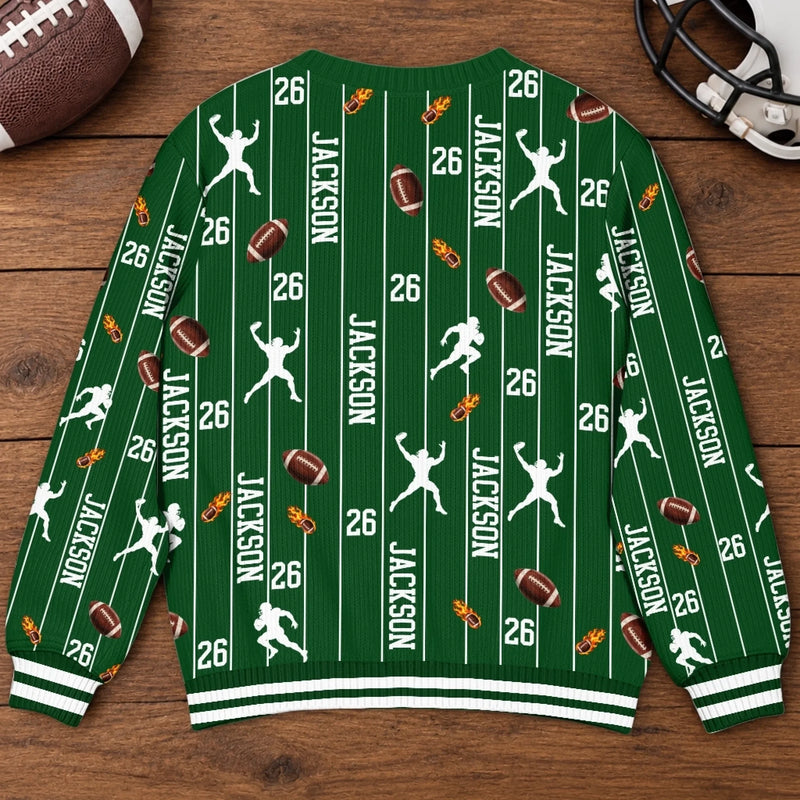 Custom American Football Player Gifts - Personalized Ugly Sweatshirt