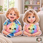 Custom Photo Rainbow Dumpling Squishy Kids Gifts - Personalized Shaped Pillow
