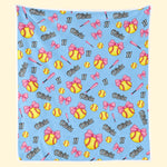 Custom Name Number Softball Gifts for Kids - Personalized Blanket