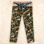 Custom Name Deer Camo Gifts for Men - Personalized Pajama Pants