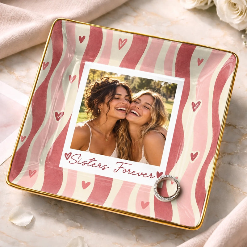 Custom Photo Friends Forever Bestie Gifts - Personalized Jewelry Dish