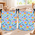 Custom Bow Softball Name and Number Gifts For Kids - Personalized Laundry Basket