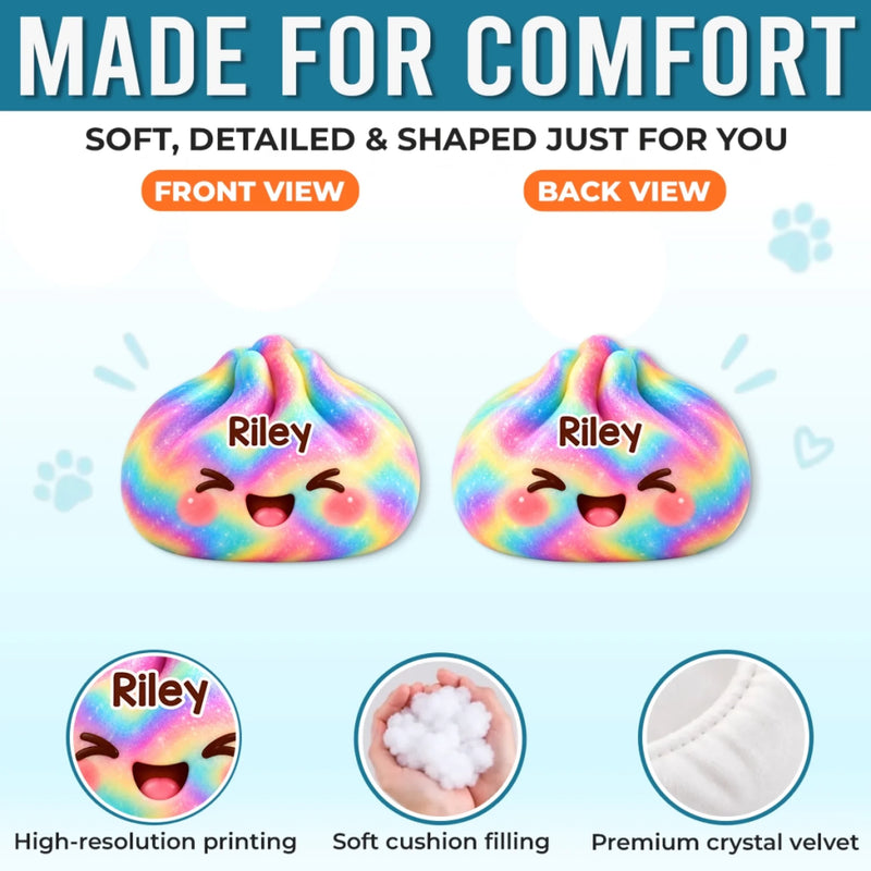 Custom Name Rainbow Kawaii Gifts for Kids - Personalized Shaped Pillow