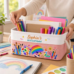 Custom Name Kids Art and Craft Gifts - Personalized Storage Basket