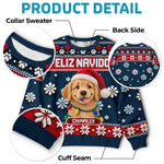 Custom Pet Photo Santa Hat Christmas Gifts For Dog Cat Lovers - Personalized Ugly Sweatshirt