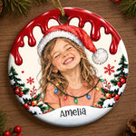 Custom Photo And Name Christmas Keepsakes For Children - Personalized Ceramic Ornament