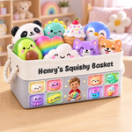 Custom Photo Name Squishy Toy Gifts for Kids - Personalized Storage Basket