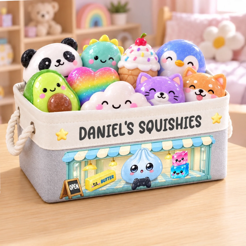 Custom Squishy Shop Gifts for Kids - Personalized Storage Basket