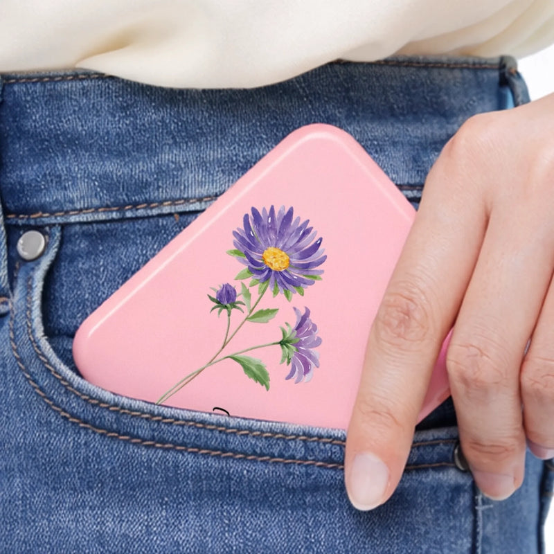 Custom Name Birth Month Flowers Gifts for Women - Personalized LED Compact Makeup Mirror