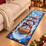 Custom Snowman Runner Rug - Personalized Christmas Birthday Gifts For Grandma, Grandpa - The Merriest Journey Of All