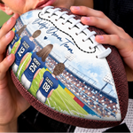 Custom Daddy's Dream Team Father's Day Gifts - Personalized Leather Football