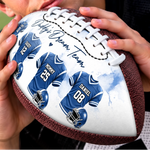 Custom Family Football Team Gifts for Dad - Personalized Leather Football