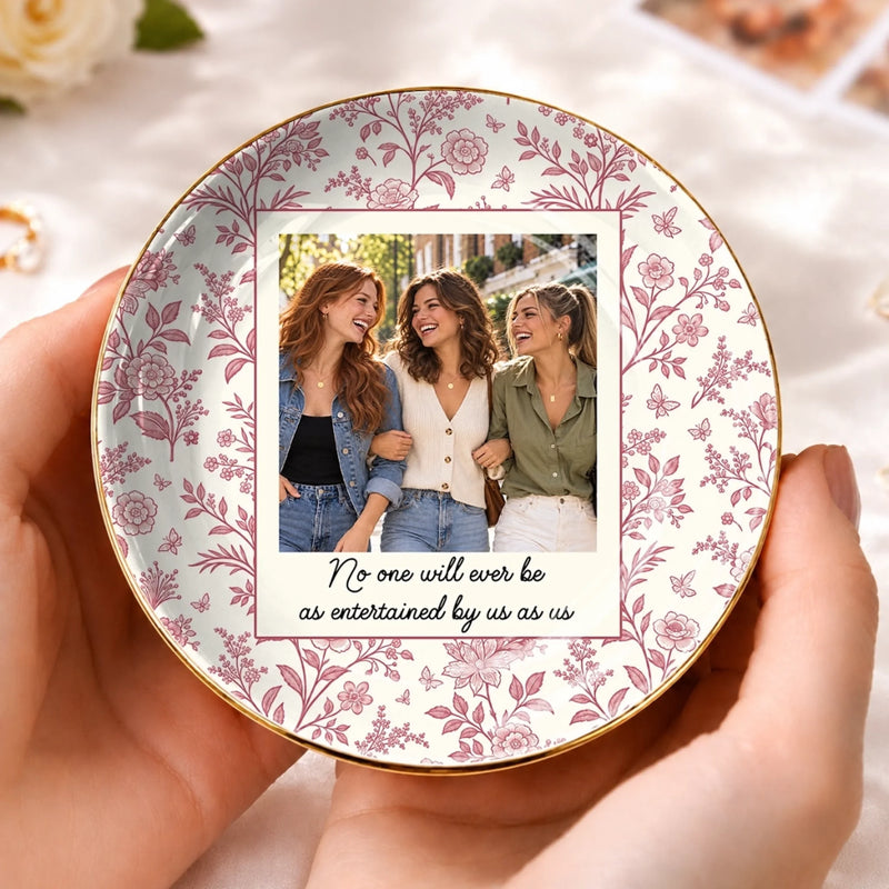 Custom Photo Bestie Gifts For Friends - Personalized Jewelry Dish