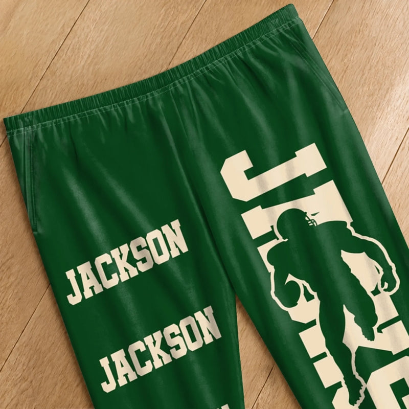 Custom American Football Name Number Gifts for Sports Fans - Personalized Pajamas