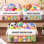 Custom Name Cute Squishy Shop Gifts for Kids - Personalized Storage Basket