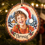 Custom Photo Christmas Gifts for Kids - Personalized Wooden Ornament