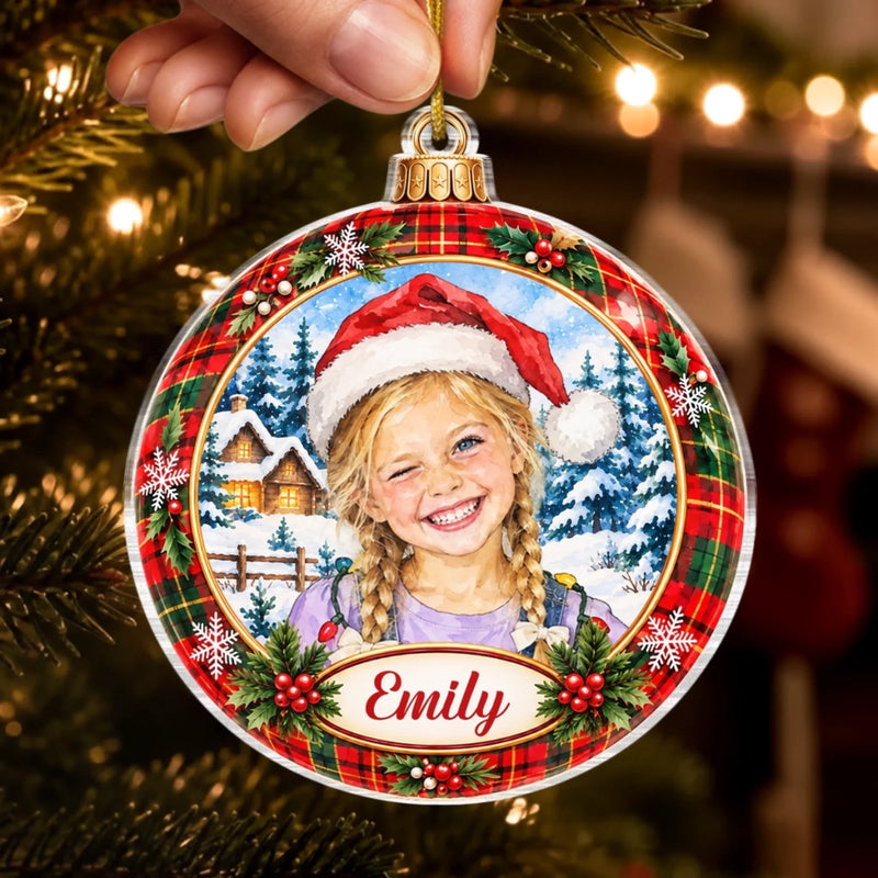 Custom Photo Christmas Gifts for Kids - Personalized Acrylic Ornament