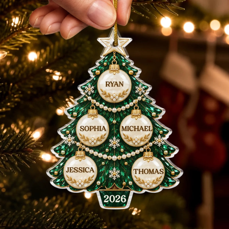 Custom Name Christmas Family Gifts - Personalized Acrylic Ornament